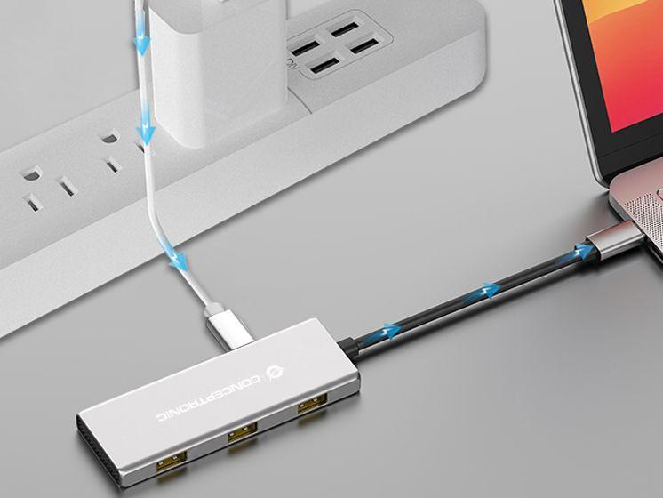 Hub USB-C CONCEPTRONIC HUBBIES17G (0,25 m - USB 3.2 Gen 2 Type-C - Cinzento) — miniatura 6