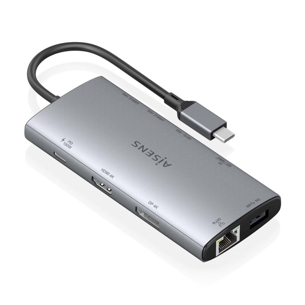 Dock USB-C AISENS ASUC-10P050-GR (0,2 m - Cinzento), miniatura 2