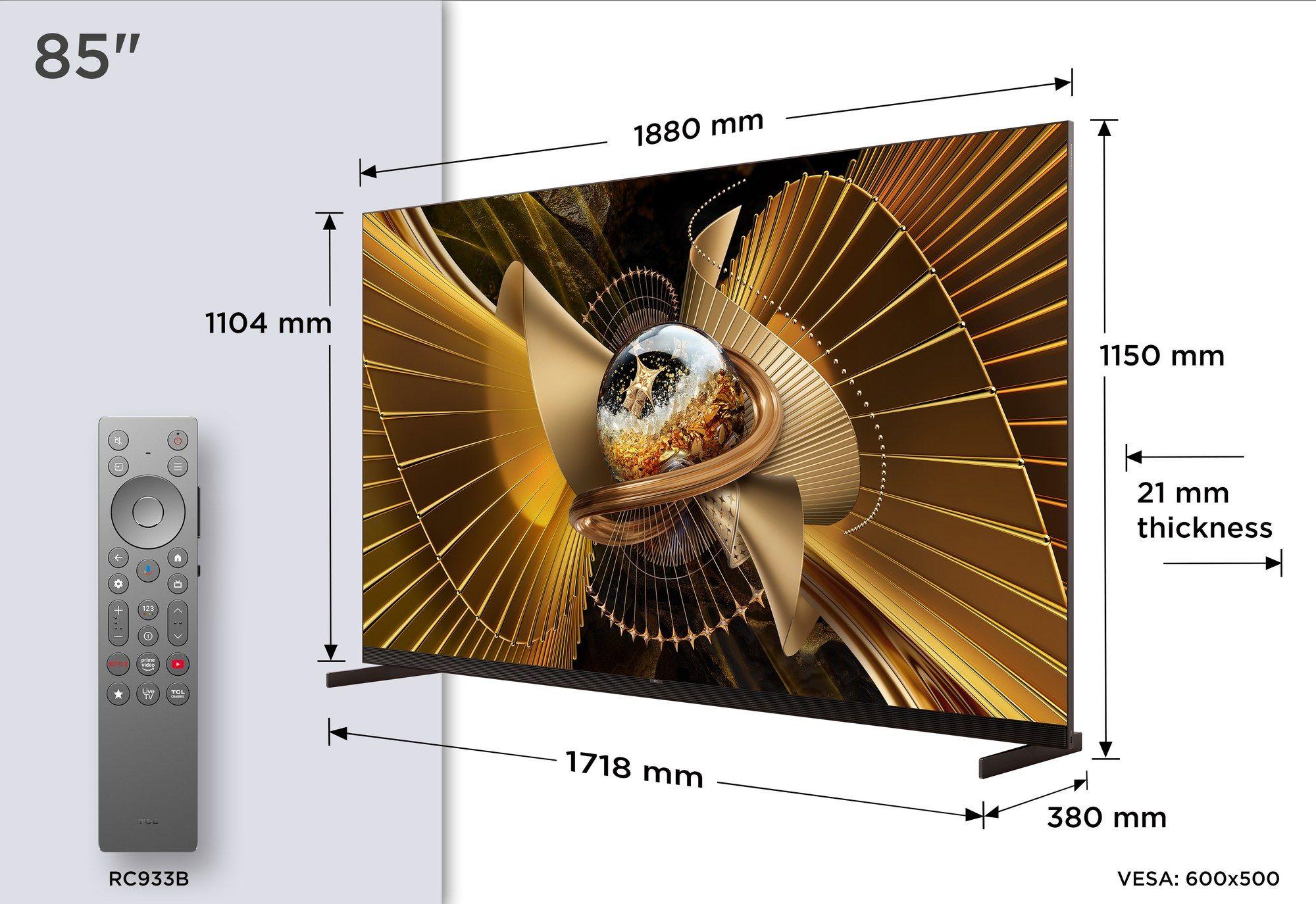 Televisão TCL TV 85X11L (85" - SQD-Mini LED - 3840 x 2160 pixels - Preto), miniatura 5