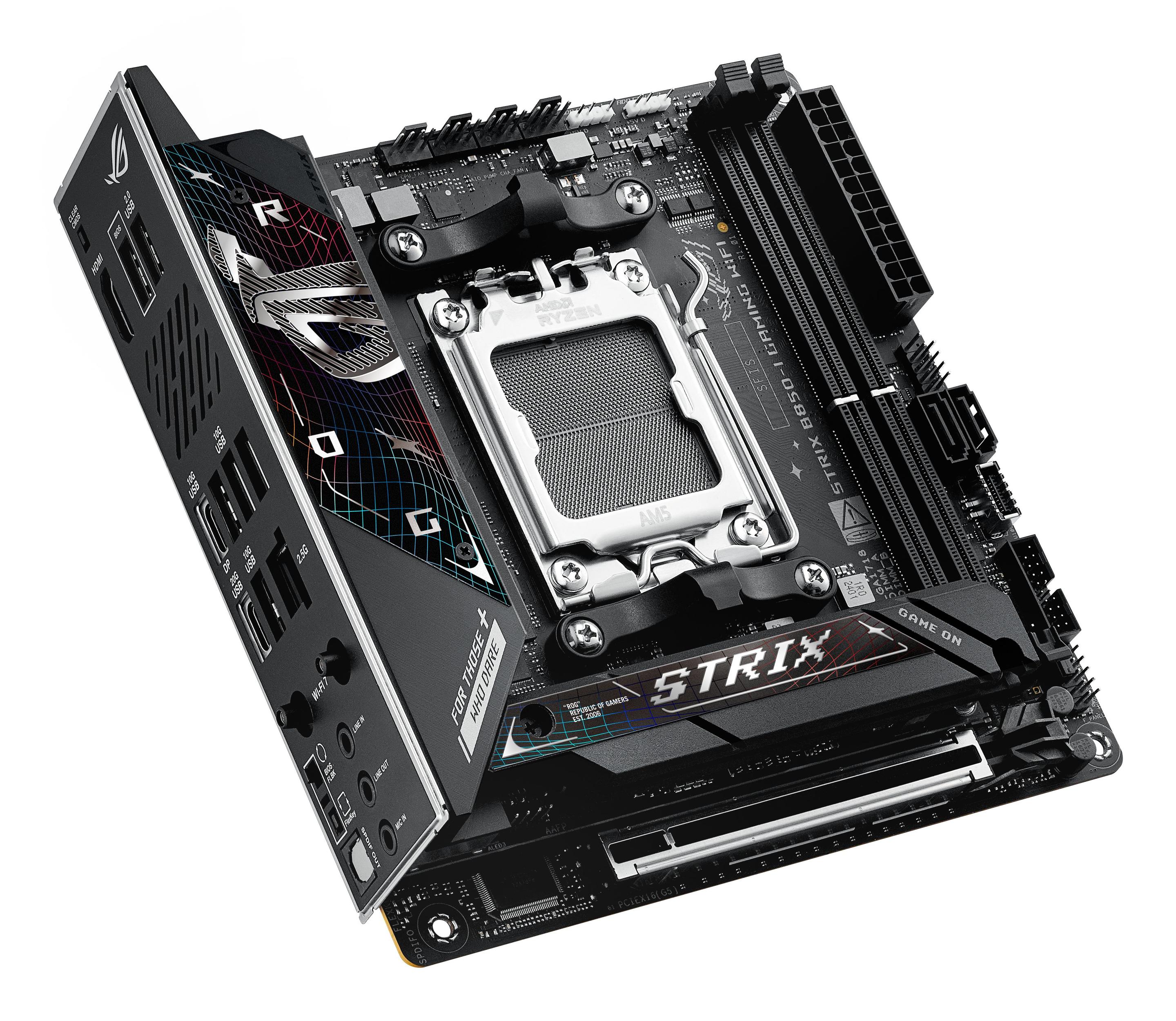 Motherboard ASUS ROG STRIX B850-I GAMING WIFI (AM5 - mini-ITX - Duplo canal - Preto), miniatura 6