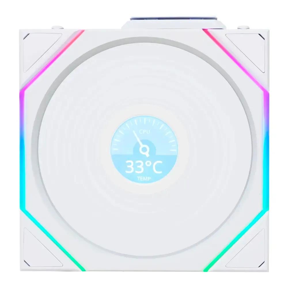 Pack de 3 Ventoinhas LIAN LI UNI FAN TL120 LCD Wireless (Poliéster termoplástico - Branco) — miniatura 3