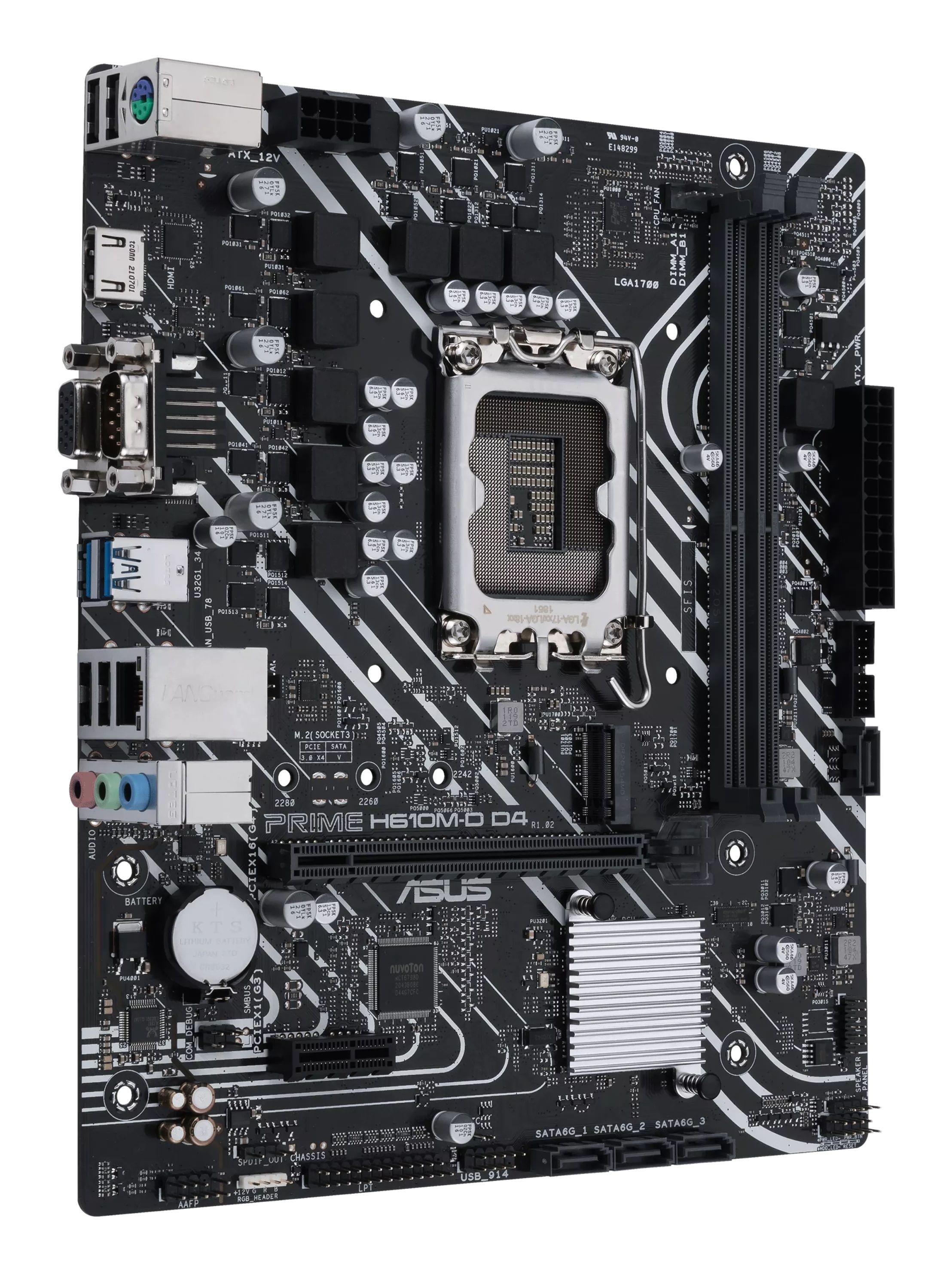 Motherboard ASUS PRIME H610M-D D4 (LGA 1700 - micro ATX - Duplo canal) — miniatura 3