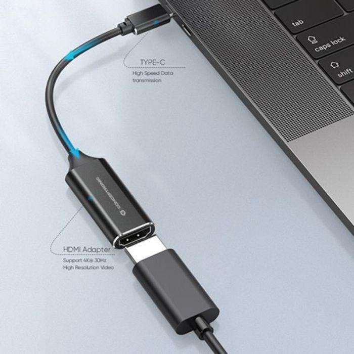 Adaptador USB-C para HDMI CONCEPTRONIC ABBY03B (15 cm - USB Type-C - HDMI Type A - Preto) — miniatura 3