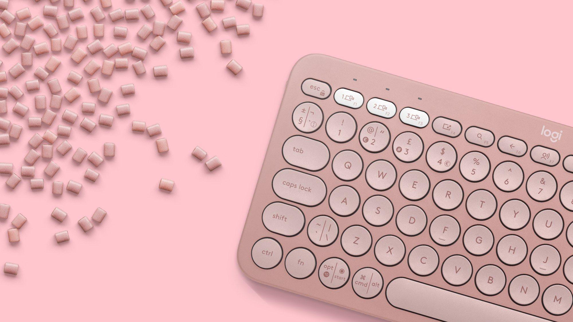 Teclado LOGITECH Pebble Keys 2 K380s (Francês - Teclas tesoura - Mini - Rosa) — miniatura 7