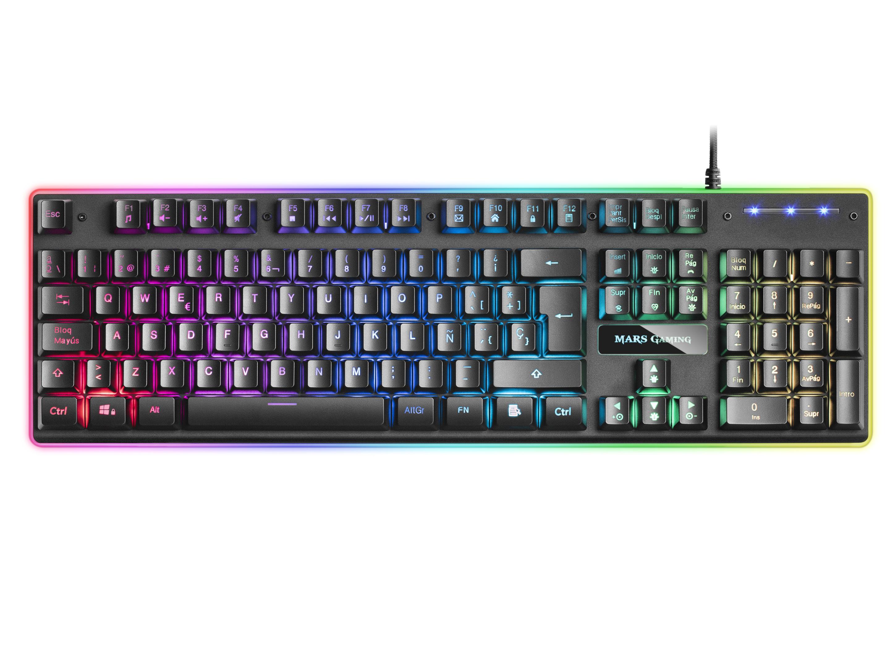 Teclado Gaming MARS GAMING MK320ES (Espanhol - Interruptor de chave mecânico - Tamanho completo - Preto) — miniatura 2