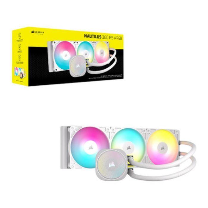 Kit de Refrigeração Líquida para CPU CORSAIR NAUTILUS 360 RS ARGB (LGA 1700, AM4, AM5 - 3 ventoinhas - 1700 RPM - Branco) — miniatura 4
