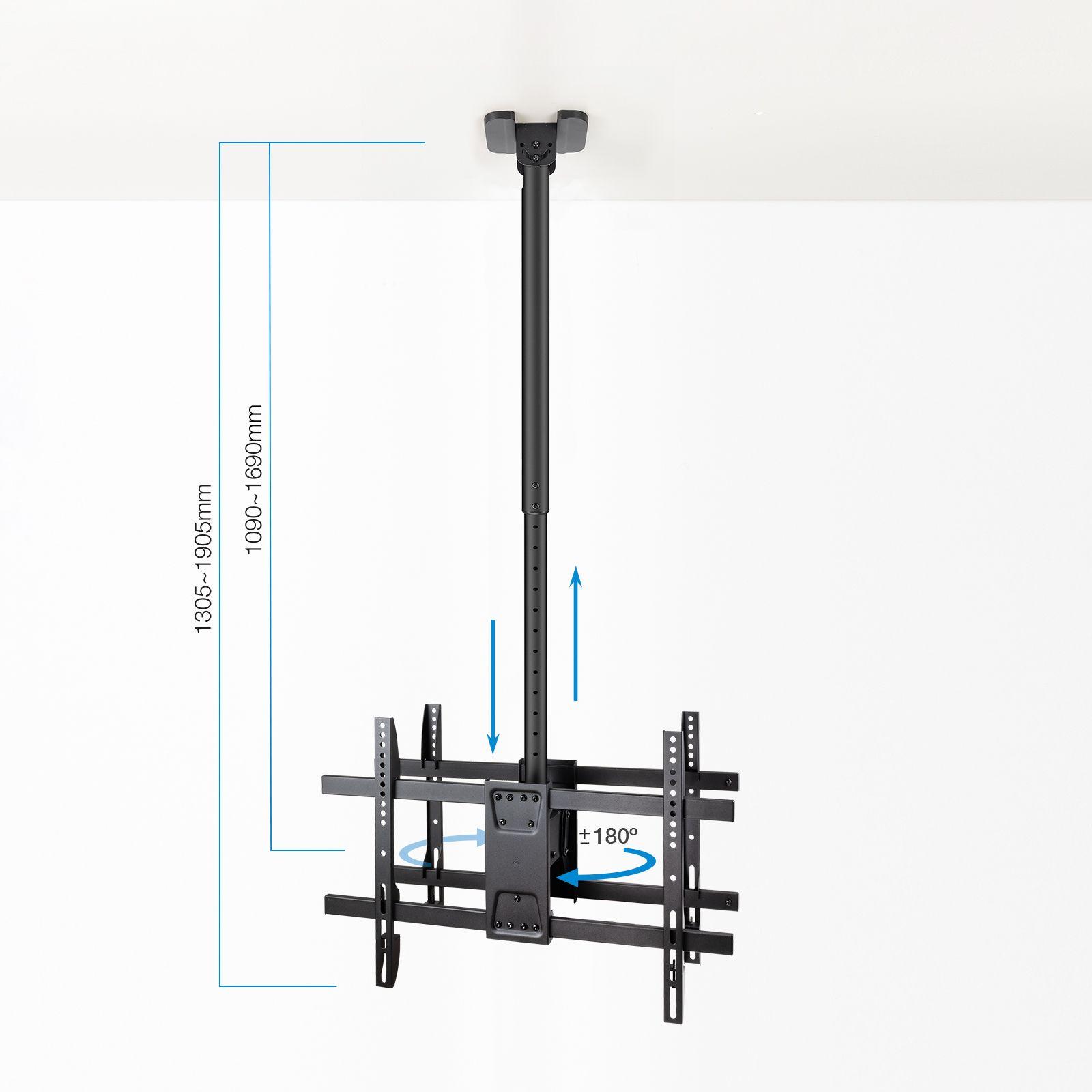 Suporte de Teto Duplo TOOQ LPCE2286TSLI-XL-B (600 x 400 mm - 200 x 200 mm - 2,18 m - Preto), miniatura 4