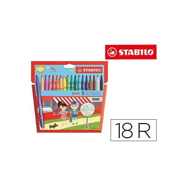 Estojo de 18 Canetas de Feltro STABILO Power (6 anos - Multicor), miniatura 2
