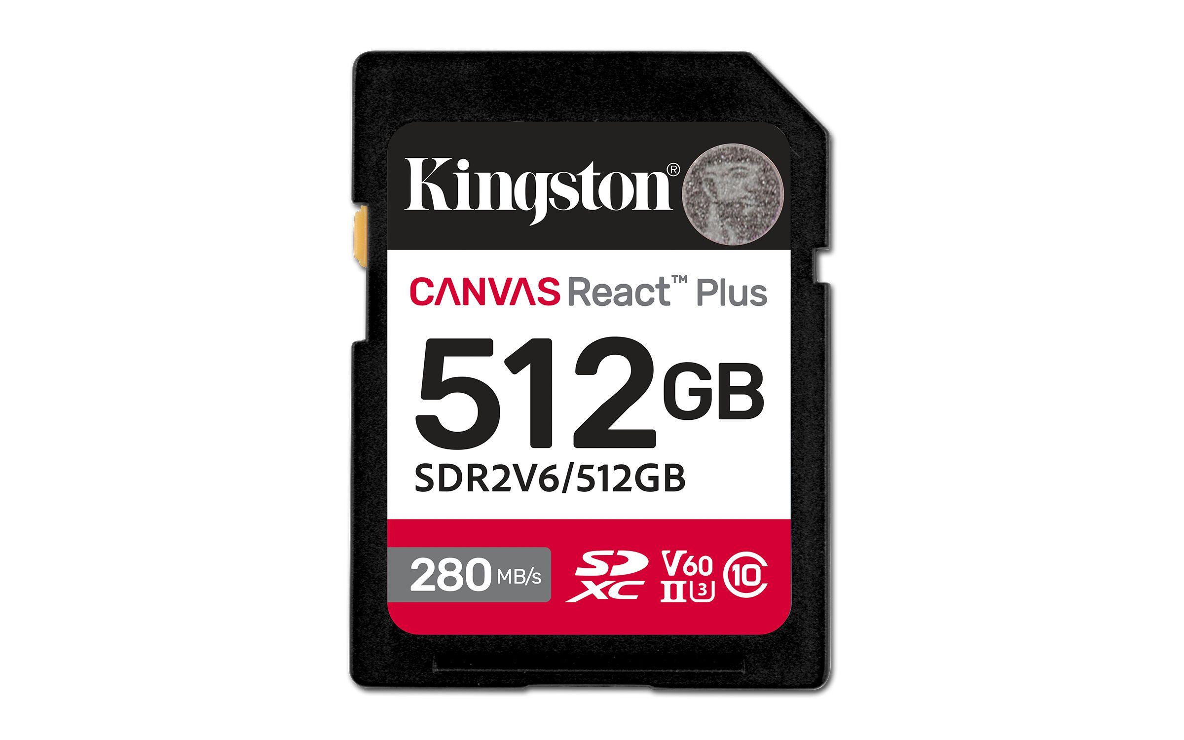 Cartão de Memória KINGSTON Canvas React Plus SDR2V6/512GB (512GB - Classe 10 - 280 MB/s - Preto)