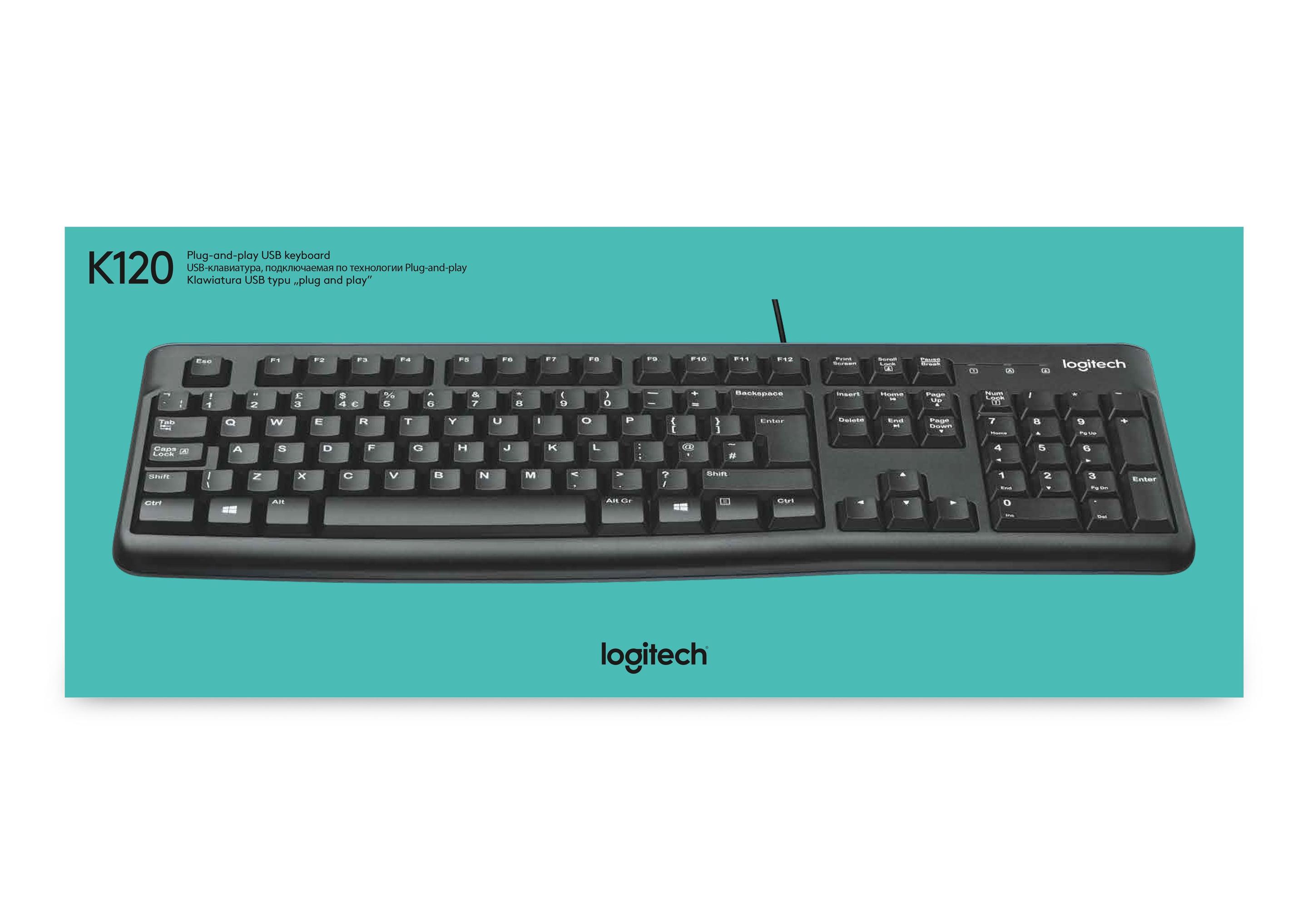 Teclado LOGITECH K120 (Holandês - Tamanho completo - USB - Preto) — miniatura 16