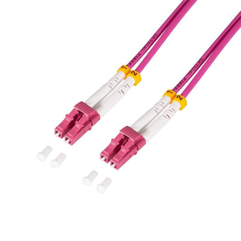 Cabo de Fibra Ótica LOGILINK FC4LC01 (OM4 Multimodo - 1 m - Rosa)