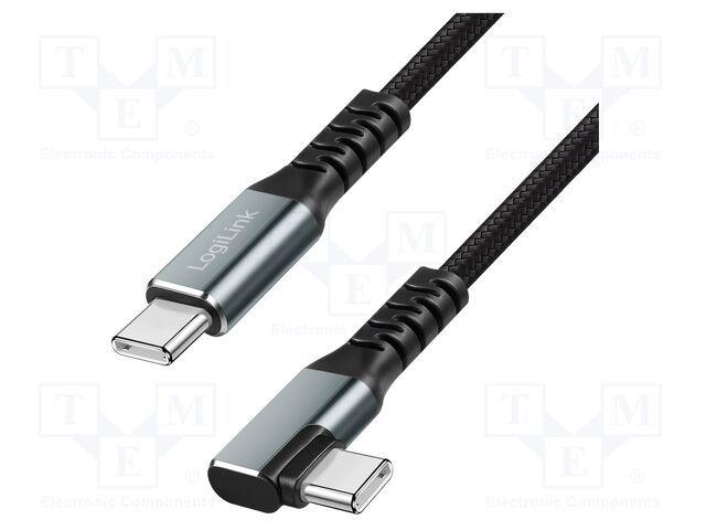 Cabo USB-C LOGILINK CU0270 (0,5 m - USB-C macho para USB-C macho - Preto/Cinzento) — miniatura 2