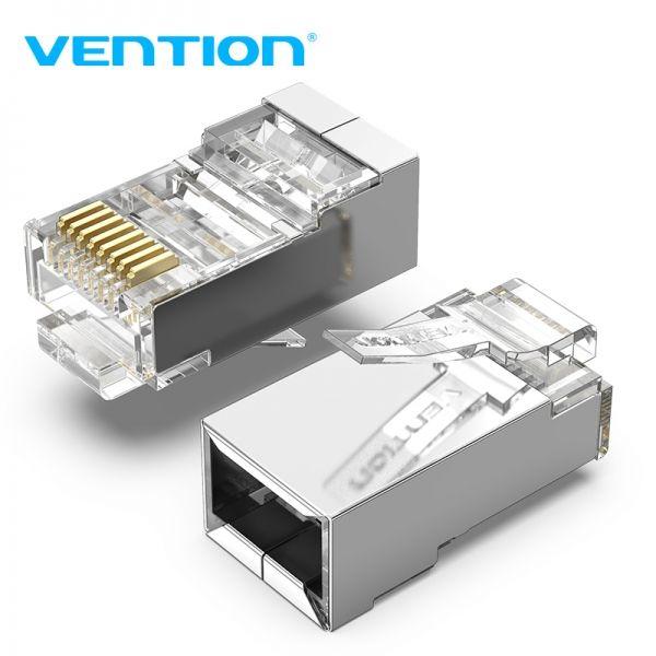 Conectores RJ45 VENTION IDCR0-100 (RJ-45 - Prateado e Transparente)