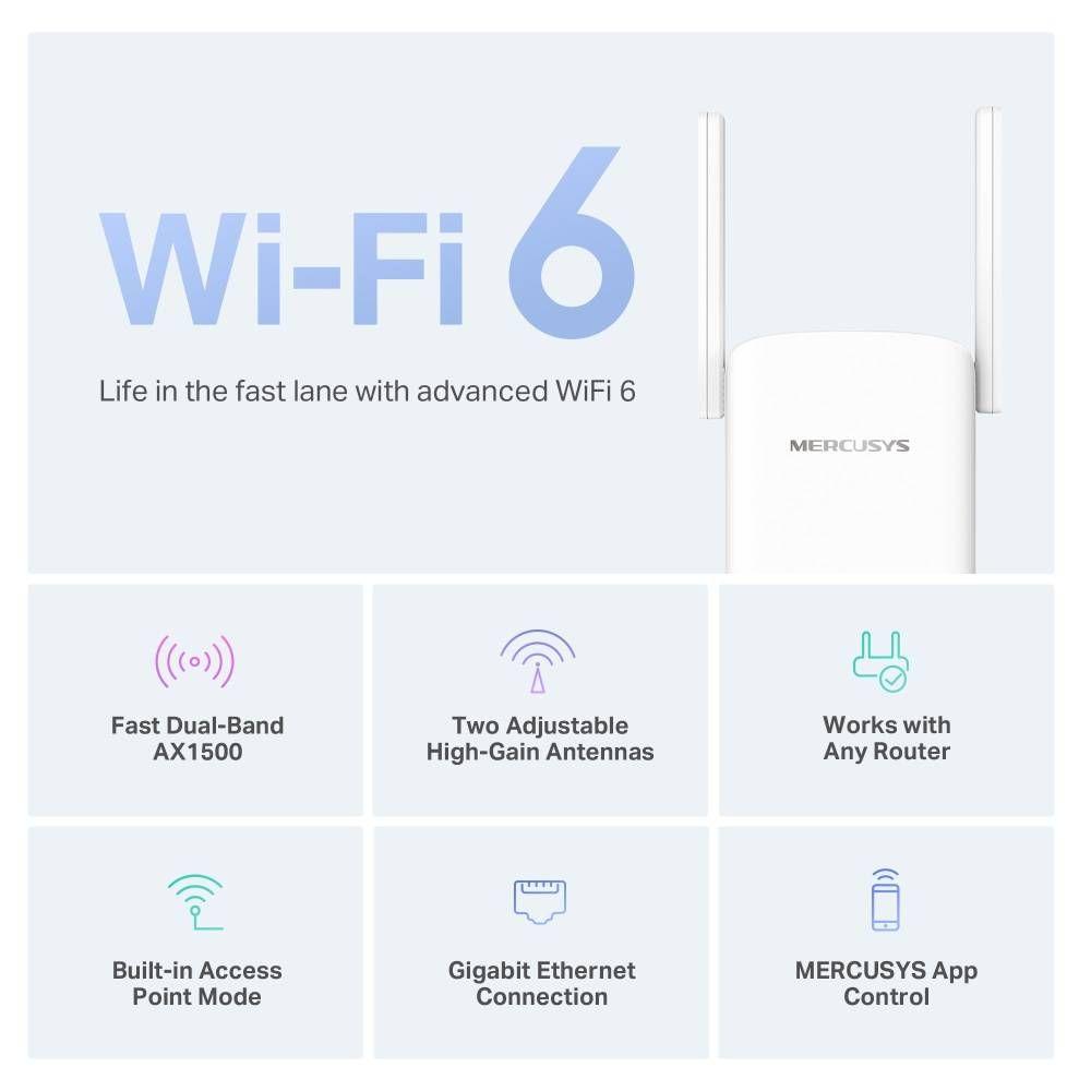 Repetidor Wi-Fi MERCUSYS ME60X (Wi-Fi 6 - Até 1500 Mbit/s - Dual-band - Branco), miniatura 3