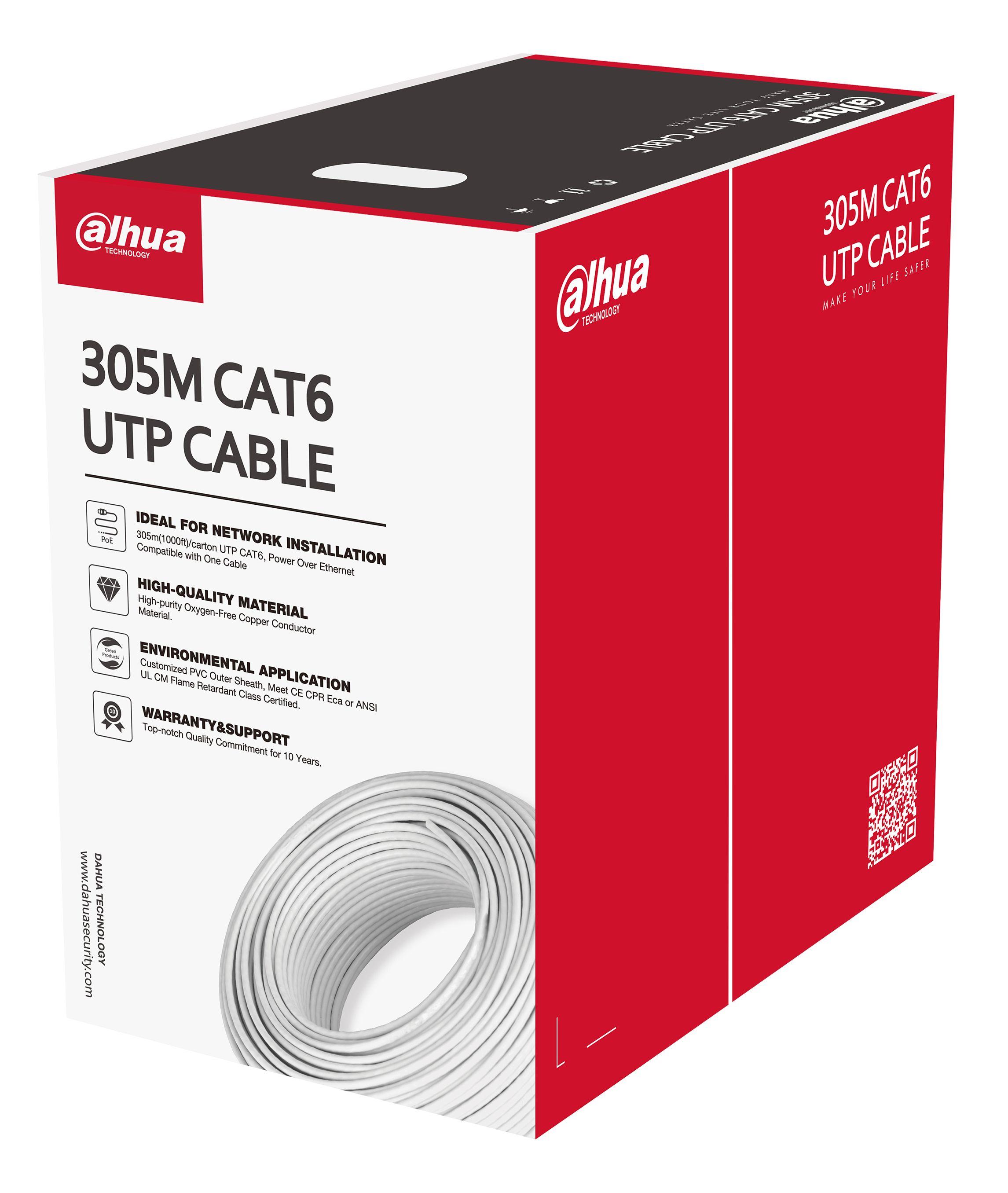 Cabo de Rede DAHUA PFM920I-6UN-C-V2 (305 m - Cat6 - Branco)