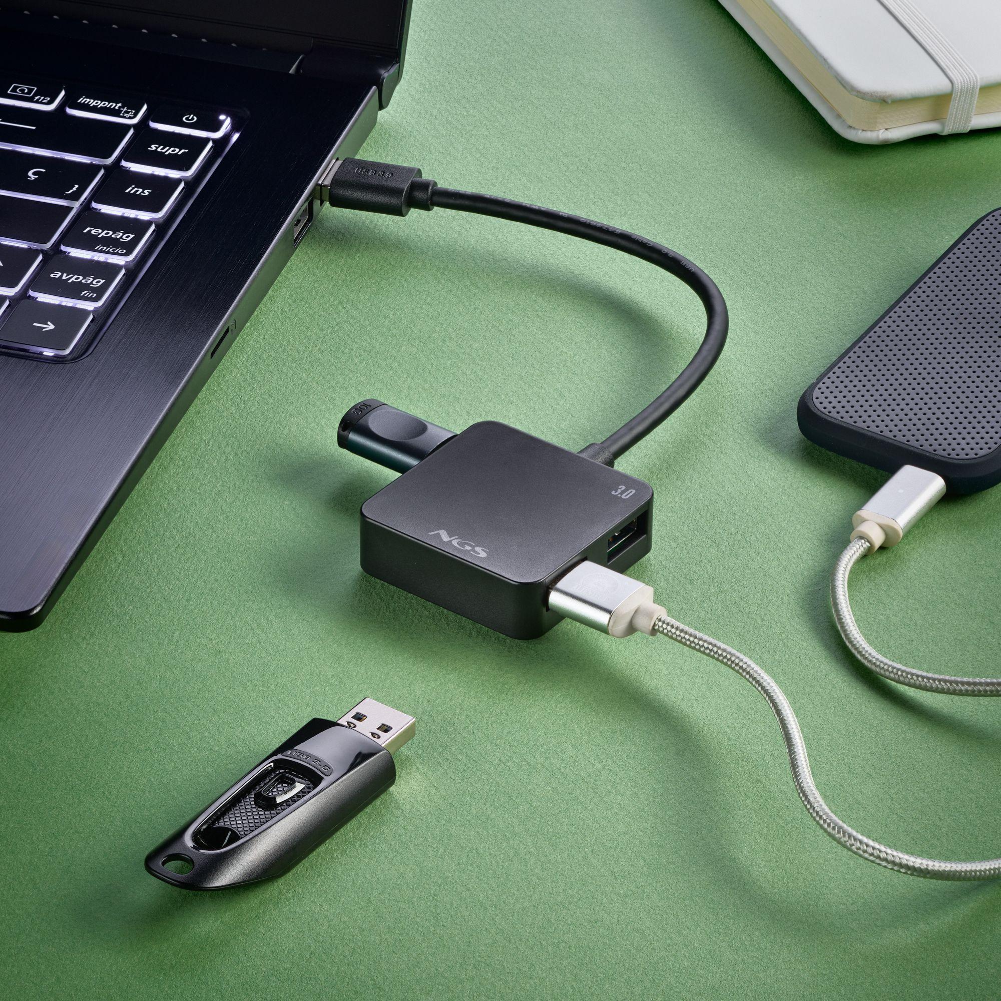 Hub USB NGS IHUB3.0TINY (0,18 m - Não suportado - Preto) — miniatura 6