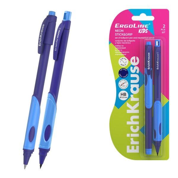 Pack de Caneta Retrátil e Lapiseira ERICHKRAUSE 63120 (Azul)