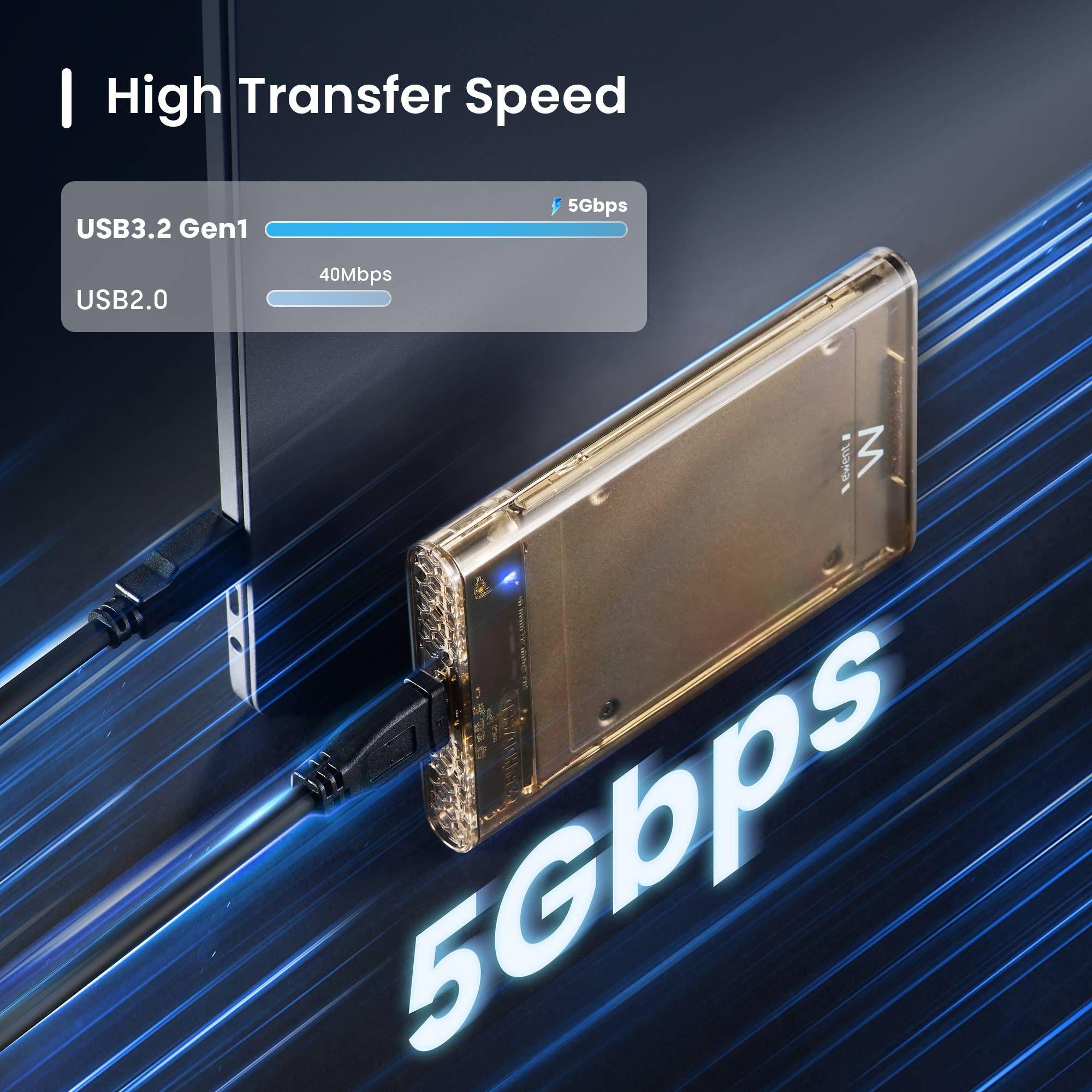 Caixa Externa EWENT EW7069 (2.5" - Transparente) — miniatura 4