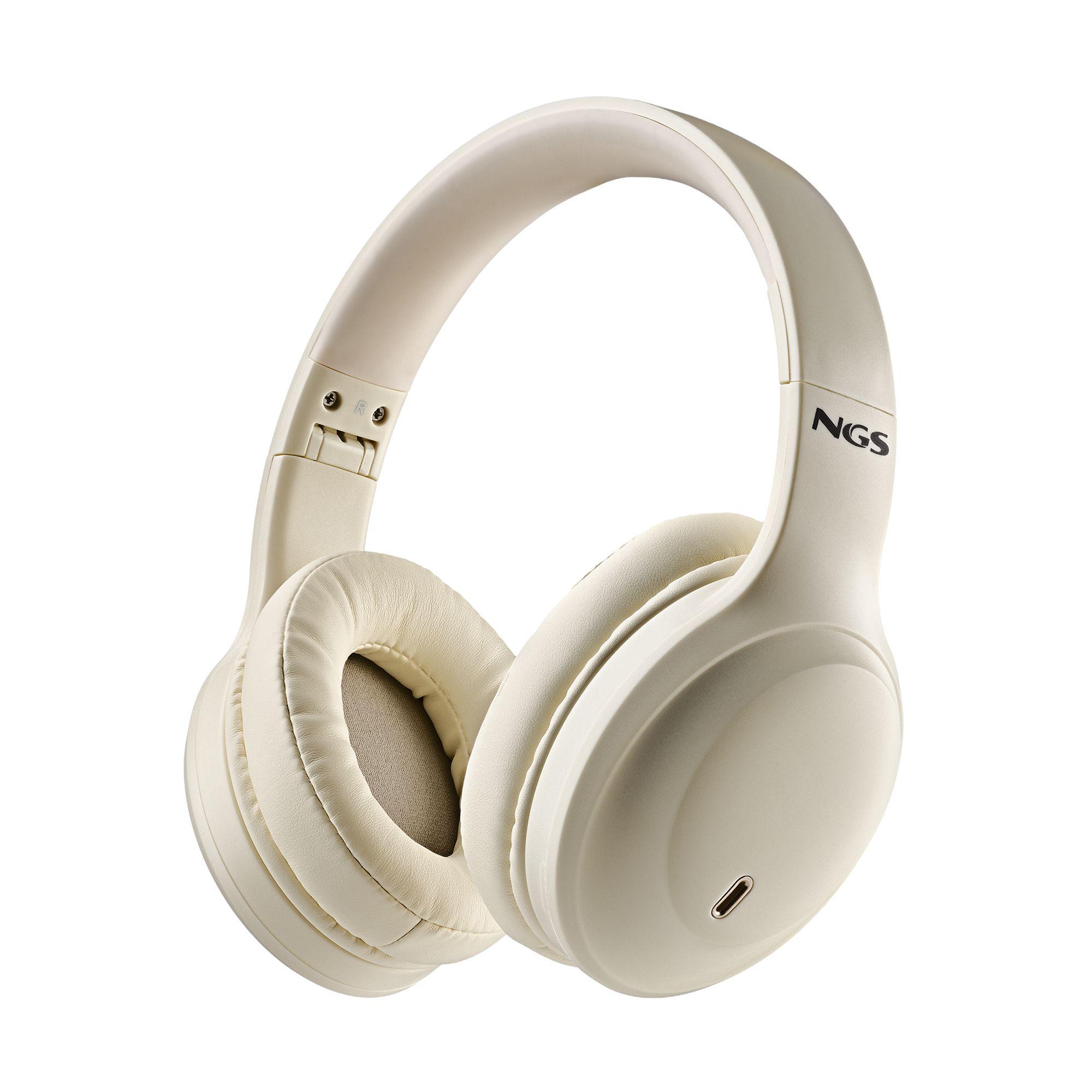 Auscultadores NGS ARTICA GLACIER (Binaural - Com fios e sem fios - Circum-aural - Bege)