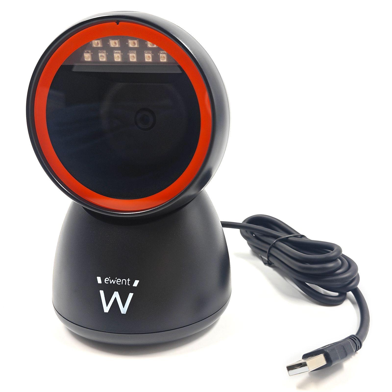 Leitor de Códigos de Barras Fixo EWENT EW3450 (Com fios - USB - Preto)