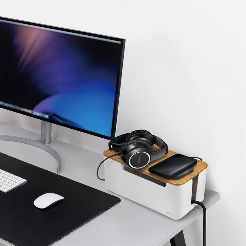 Caixa Organizadora para Extensões Elétricas LOGILINK KAB0075 (Bamboo, Plástico - Branco e Madeira), miniatura 5