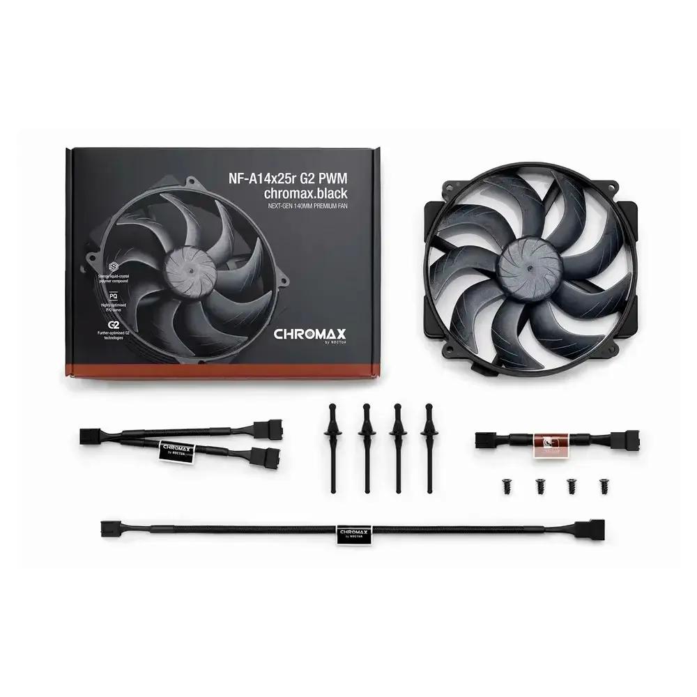 Ventoinha para Caixa de Computador NOCTUA NF-A14x25r G2 PWM chromax.black (Preto), miniatura 5