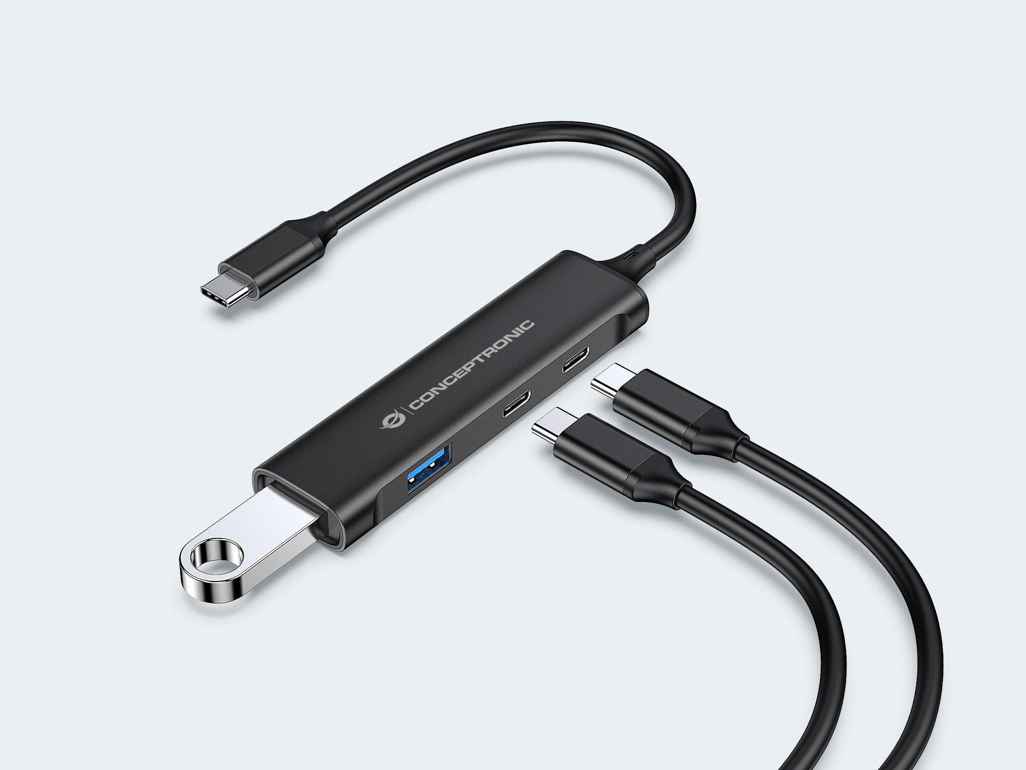 Hub USB-C CONCEPTRONIC HUBBIES12B (0,15 m - Preto) — miniatura 5