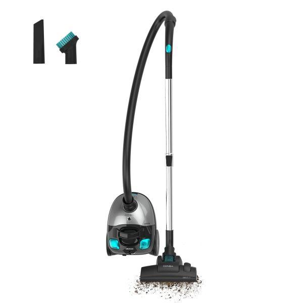 Aspirador com Saco CECOTEC Conga Powerbag 2000 Compact Plus (2 L - Aspirador com saco - Preto e Prateado)