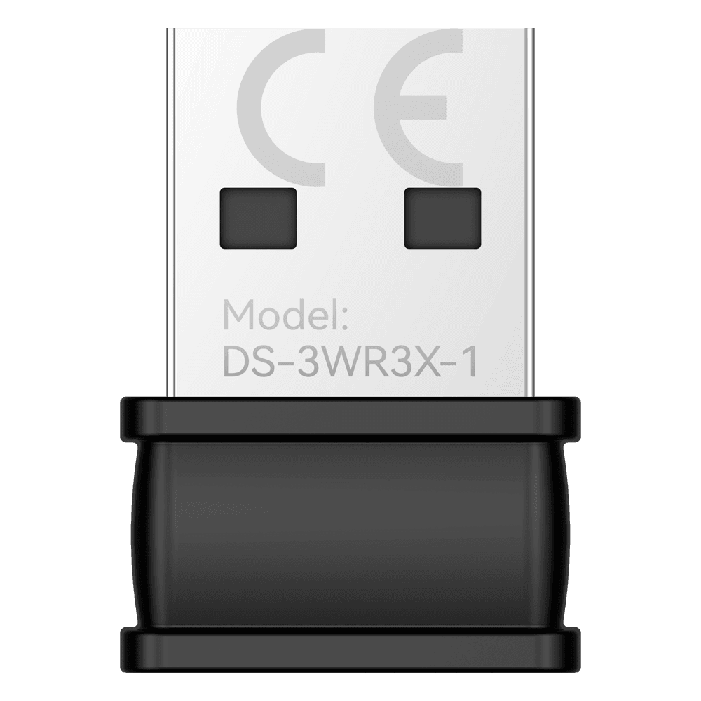 Adaptador USB Wi-Fi HIKVISION DS-3WR3X-1 (IEEE 802.11ax/b/g/n - 2,4 GHz - Até 20 Mbps ligado a um DVR - Preto)