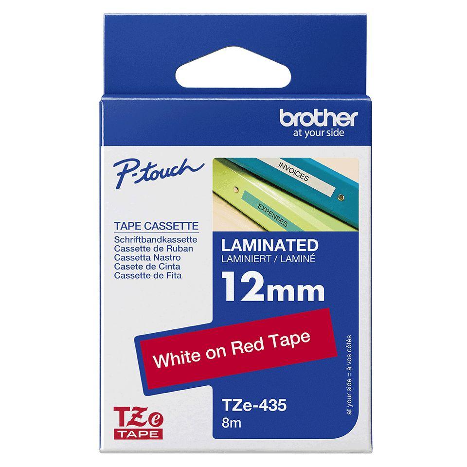 Fita de Impressão Laminada BROTHER TZe-435 (Branco sobre Vermelho), miniatura 4