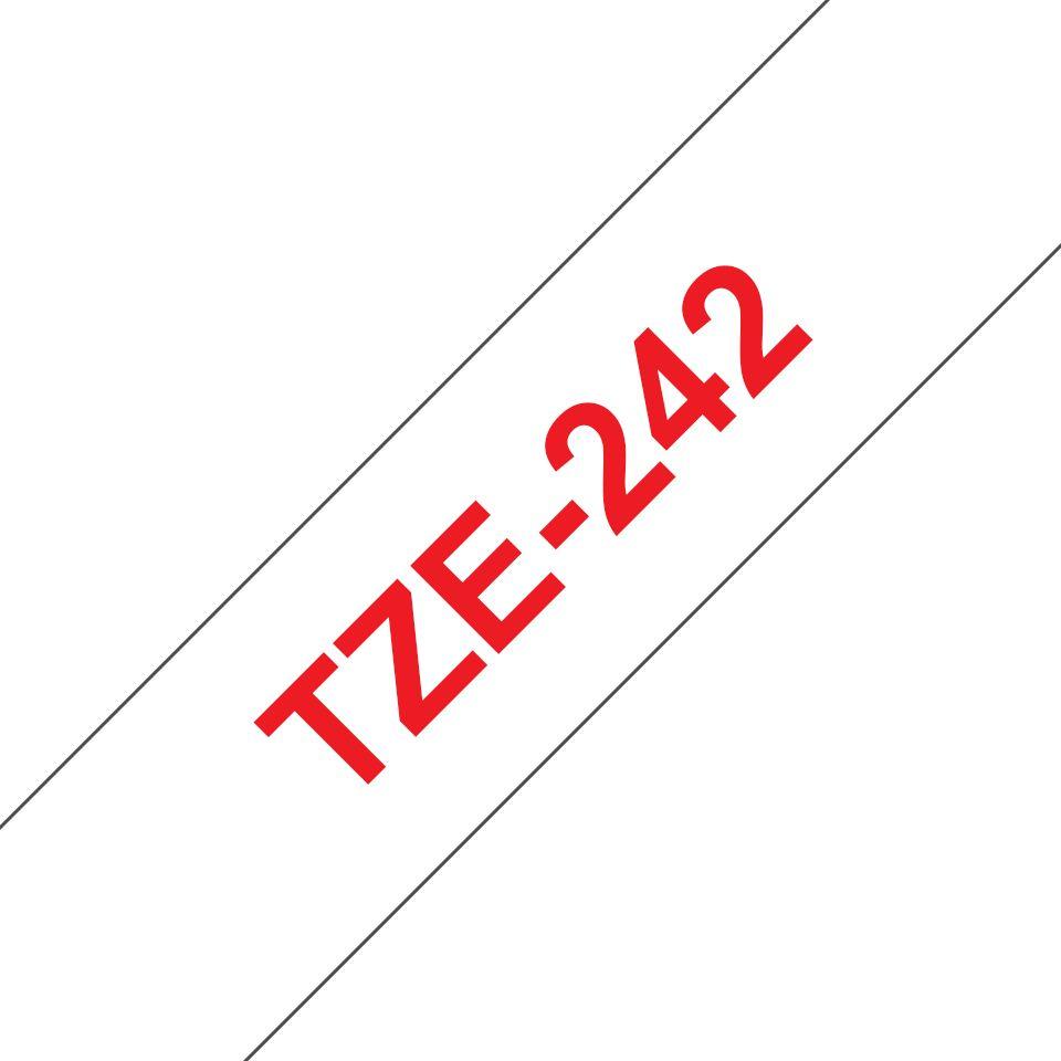 Fita de Impressão BROTHER TZe-242 (Texto Vermelho sobre Fundo Branco)