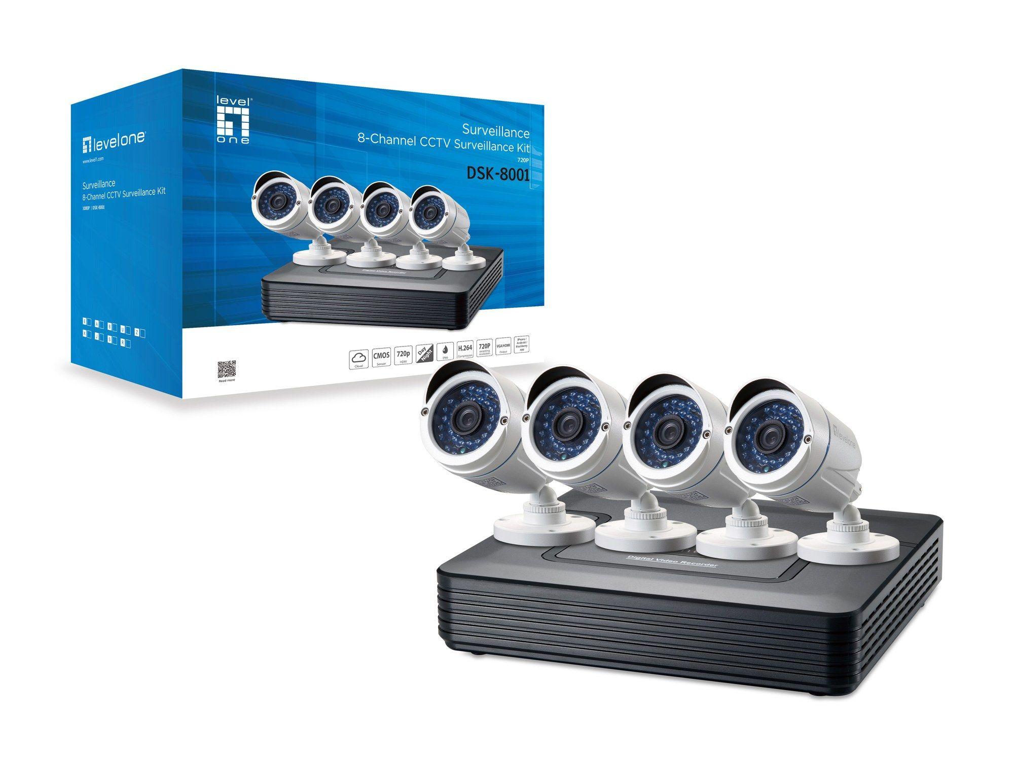 Kit de Videovigilância LEVEL ONE DSK-8001 (Preto e Branco) — miniatura 3