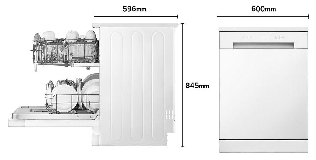 Máquina de Lavar Loiça Independente LG DF030FW (Largura 60 cm - 13 talheres - C - Branco), miniatura 2