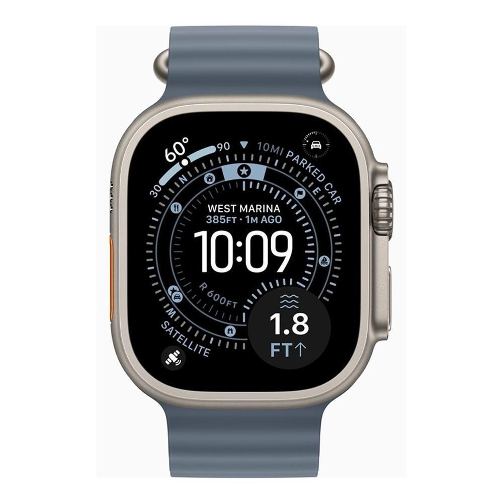 Smartwatch APPLE Watch Ultra 3 GPS + Cellular 49 mm (Retangular - watchOS 26 - Apple S10 - Titânio Natural/Azul-Âncora)