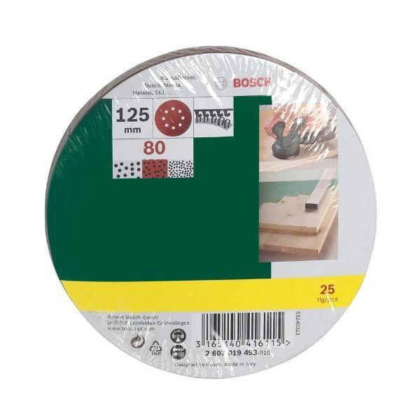 Lixas para Lixadeira Excêntrica BOSCH 2607019493 (Ø 125 mm - Grão 80) — miniatura 2