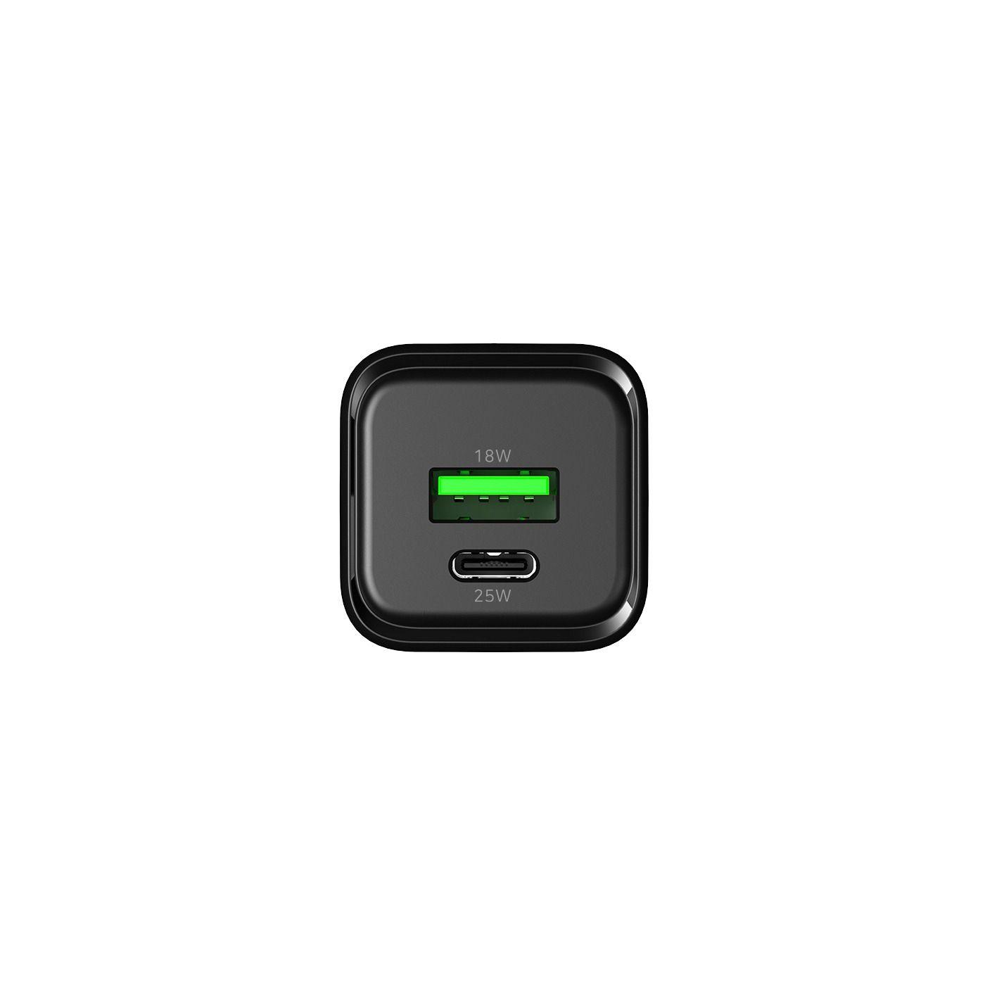 Carregador USB de Parede COOLBOX COO-CUP-25CA-B (1 USB-C e 1 USB-A - USB - Preto), miniatura 3