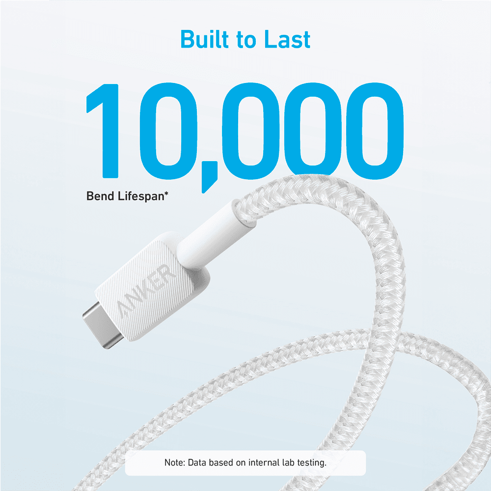 Cabo USB ANKER 322 (0,9 m - USB-A - USB-C - Branco), miniatura 3