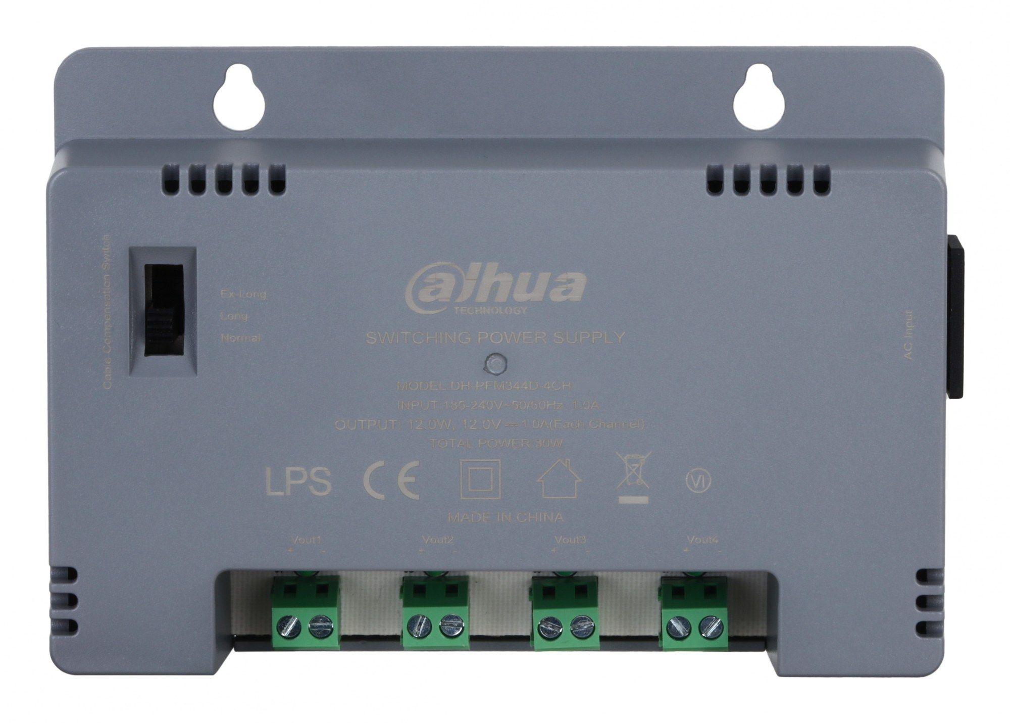 Fonte de Alimentação para Câmaras de Segurança DAHUA PFM344D-4CH-EN (4 Câmaras - 30 W - Cinzento)
