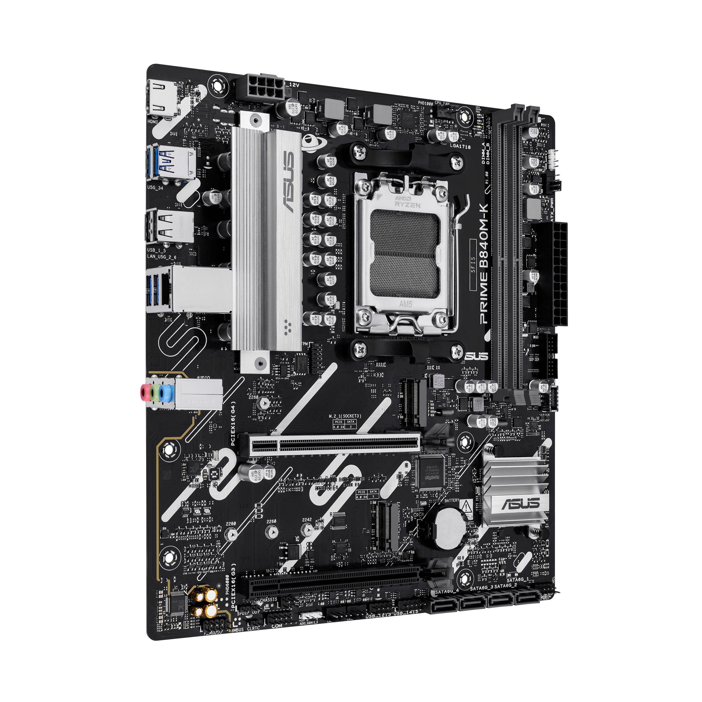 Motherboard ASUS Prime B840M-K (AM5 - micro-ATX - Duplo canal - Preto), miniatura 2
