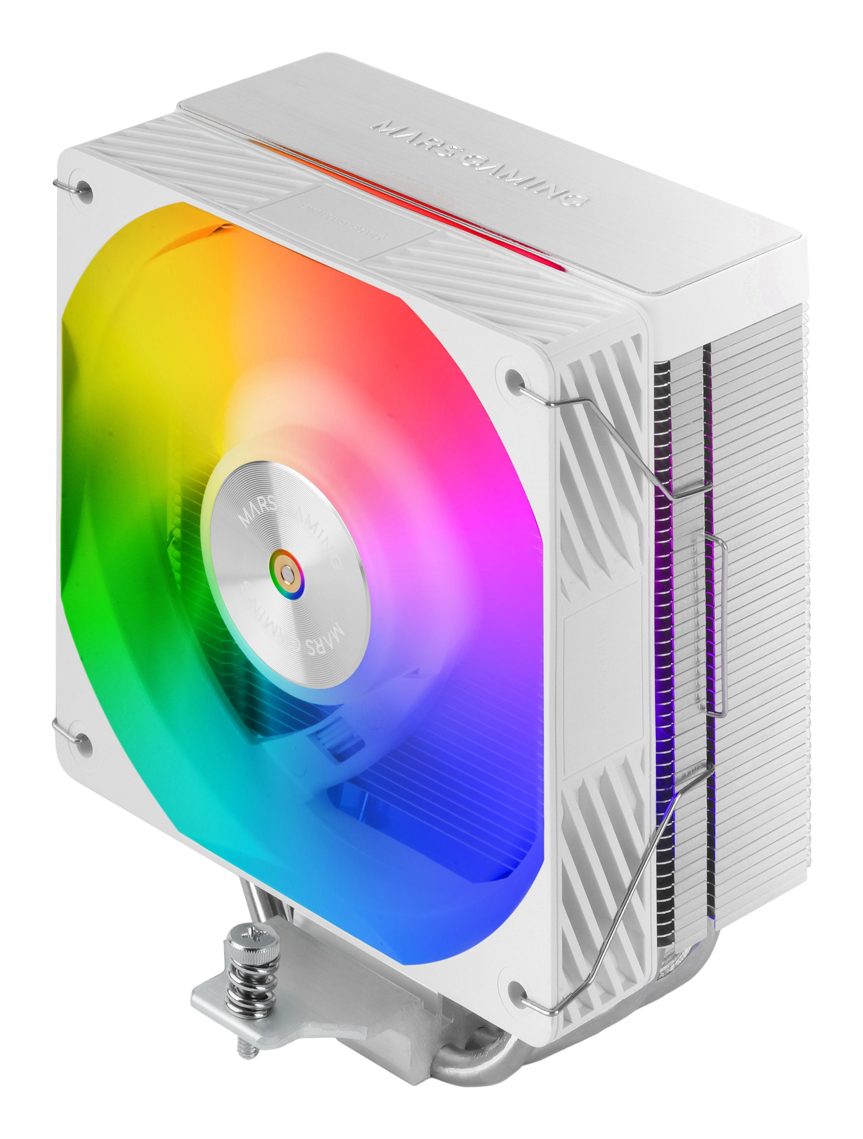 Dissipador de CPU MARS GAMING MCPU-X4ARGB (120 mm - 1 ventoinha - 2000 RPM - Branco)