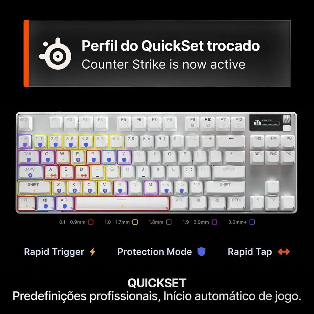 Teclado STEELSERIES Apex Pro TKL Gen 3 (Inglês - Magnetic-mechanical key switch - 80 - Branco) — miniatura 4