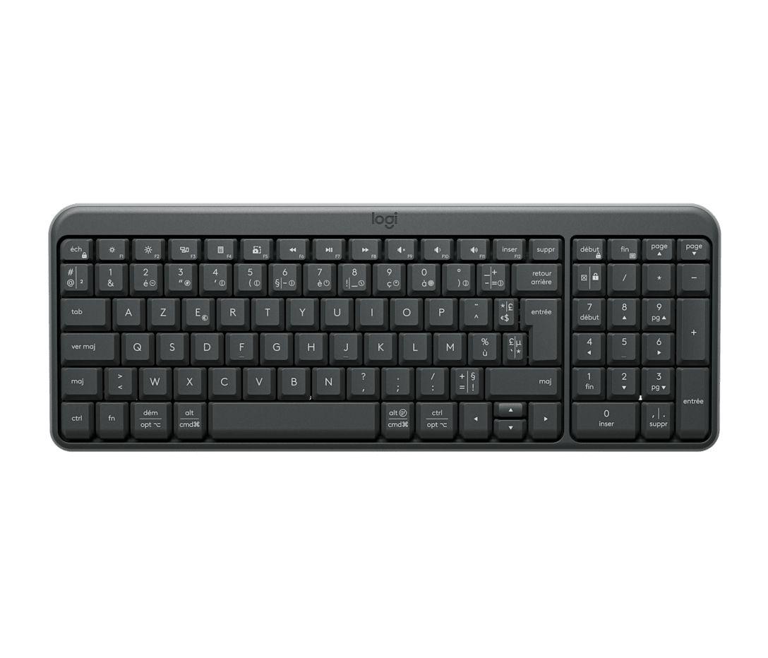 Teclado LOGITECH K250 (Francês - RF Wireless + Bluetooth - Sem fios - Grafite)