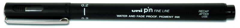 Caneta Técnica UNIBALL PIN02-200(S) (Plástico - Preto)