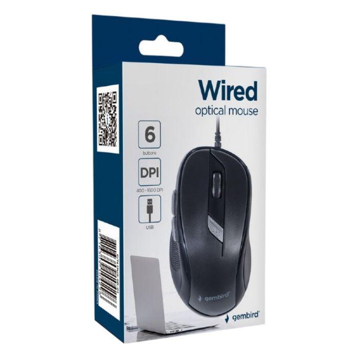 Rato GEMBIRD MUS-6B-01 (Até 1600 DPI - Ótico - USB - Preto) — miniatura 5