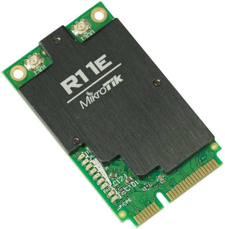 Placa de Rede Mini PCIe MIKROTIK R11e-2HnD (Wi-Fi 4 - 1 unidade - Mini PCI Express - Verde/Preto)