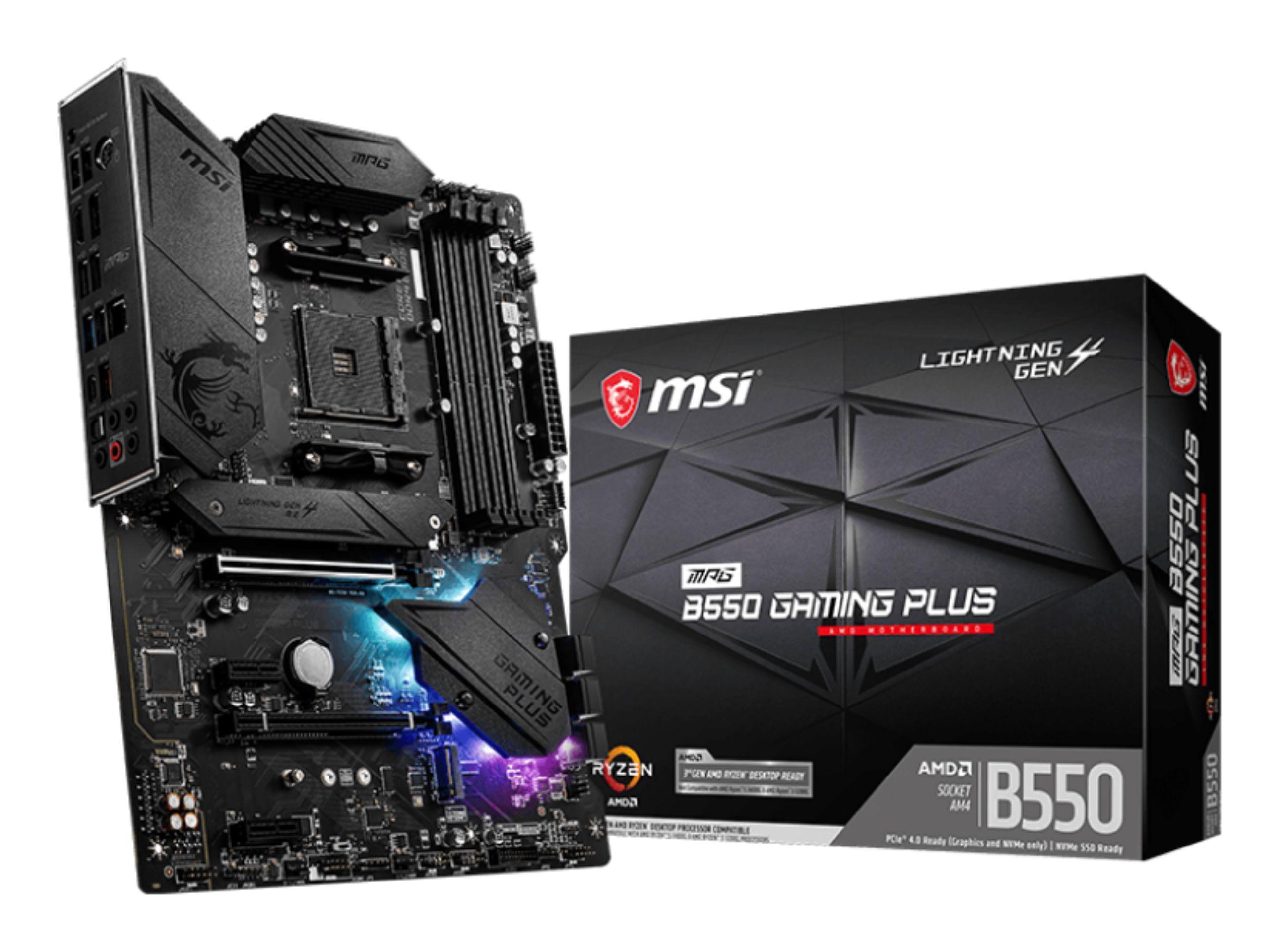 Motherboard MSI MPG B550 GAMING PLUS (AM4 - AMD Ryzen 3000 Series - ATX - Preto)