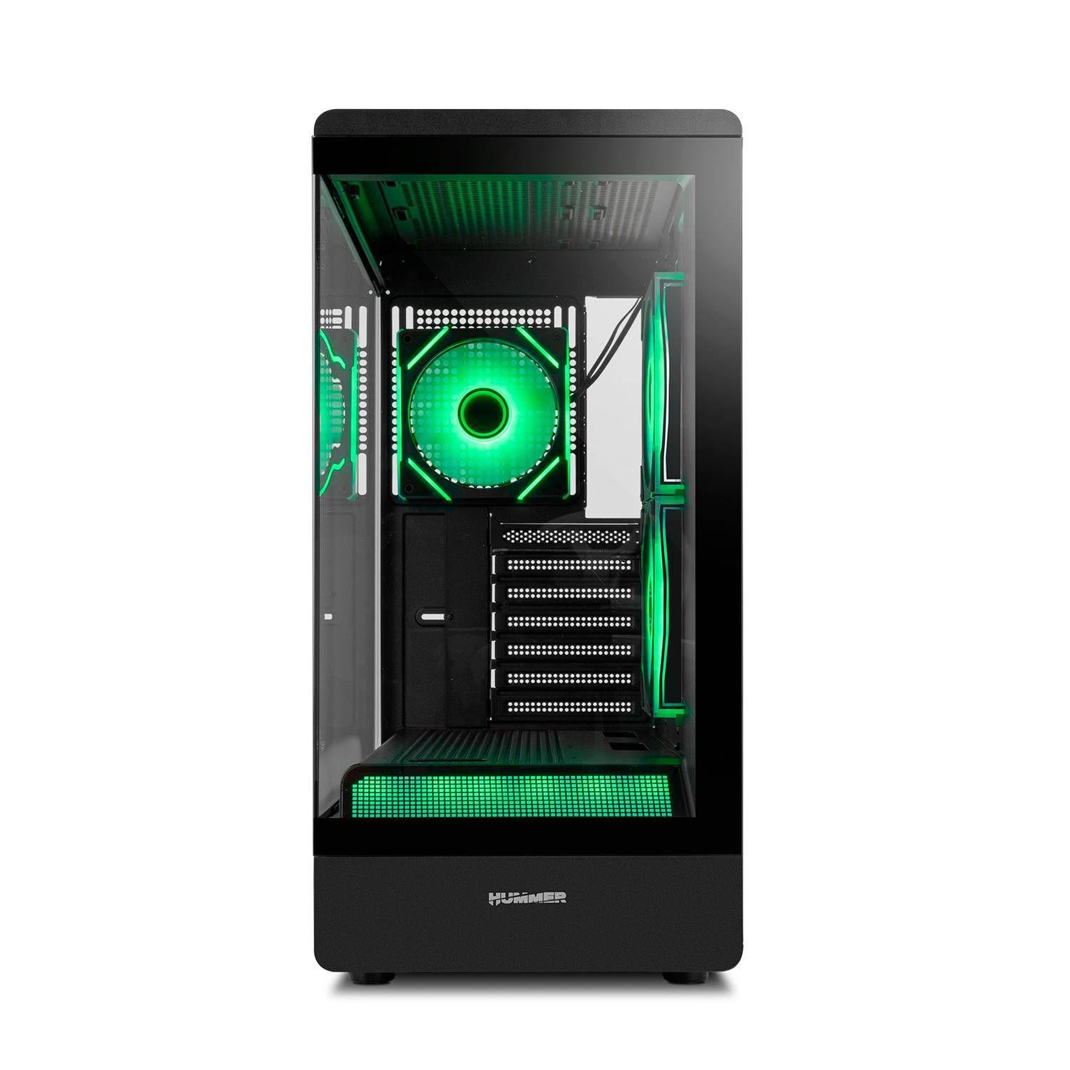 Caixa PC Gaming NOX Hummer Signal ARGB (ATX, Micro-ATX - Midi Tower - ATX, micro ATX - Preto) — miniatura 4