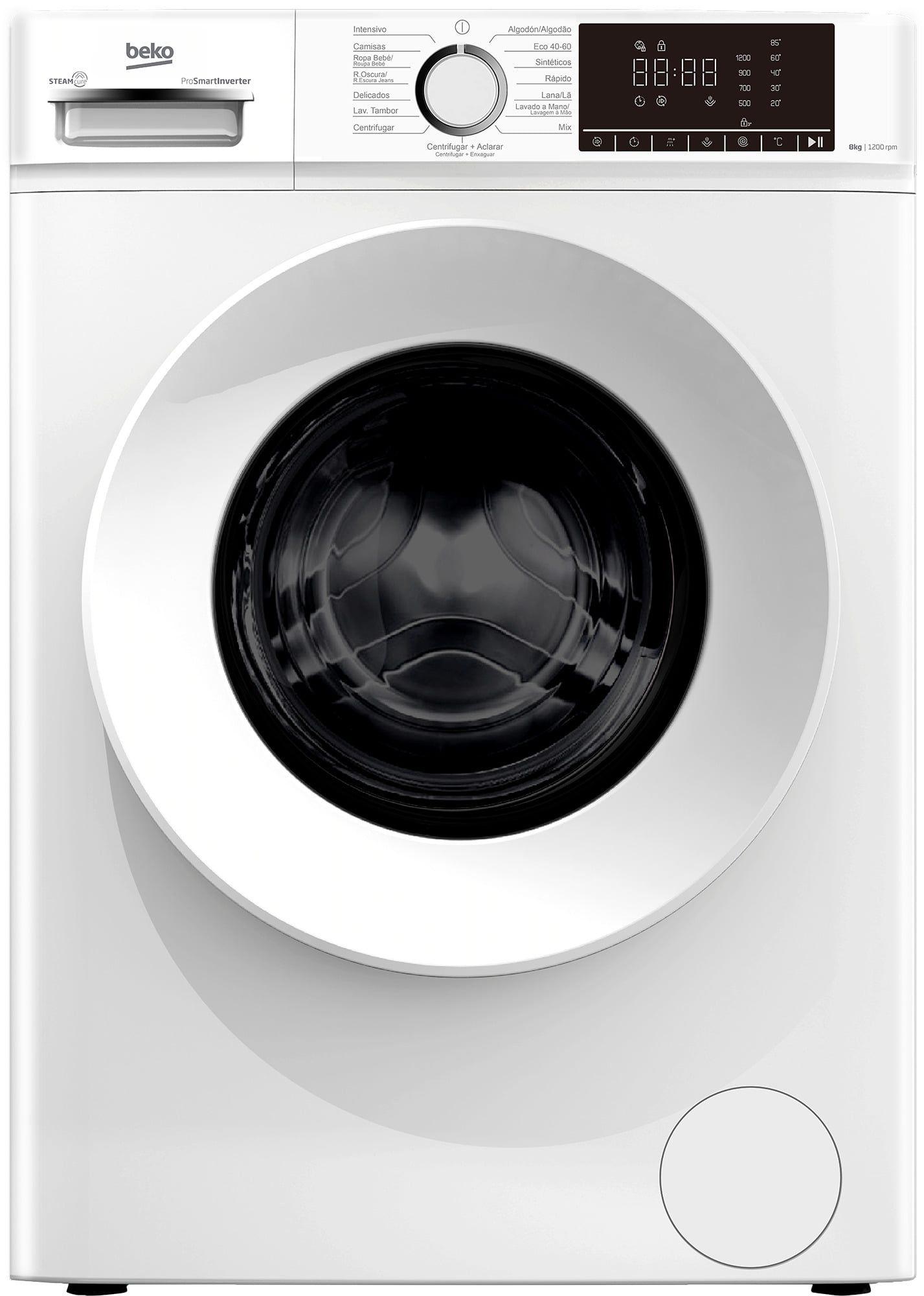 Máquina de Lavar Roupa Independente BEKO B1XW862WSPT (1200 RPM - C - B - Branco)