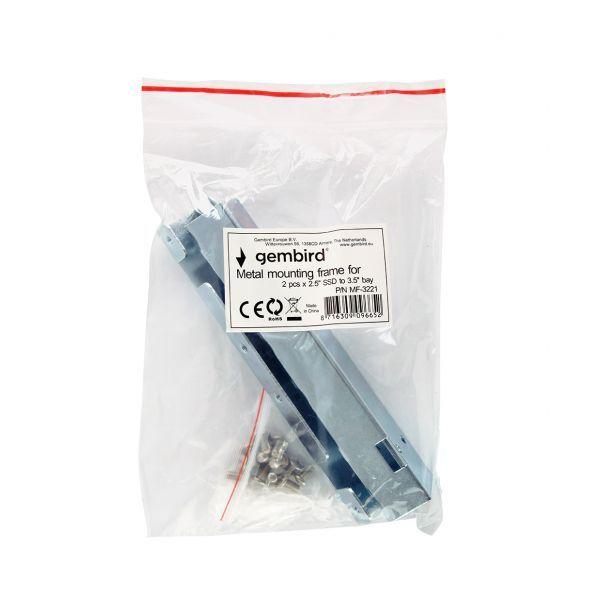 Kit de Montagem GEMBIRD MF-3221 (2x SSD 2,5" para baía 3,5" - Metálico), miniatura 2