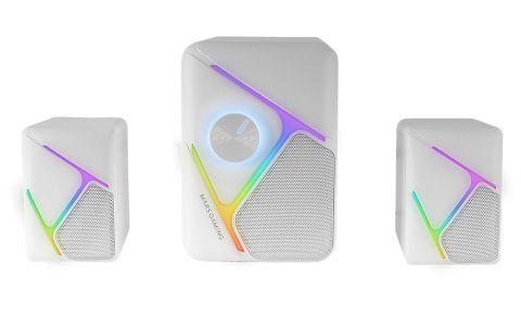 Colunas Gaming MARS GAMING MS-H21 (Com fios - USB - PC - Branco)
